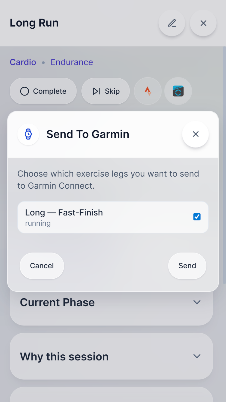 ProArc training plan interface part 4